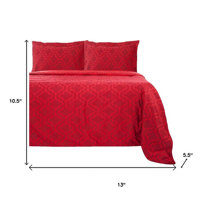 Burgundy King Cotton Blend Thread Count Washable Duvet Cover Set