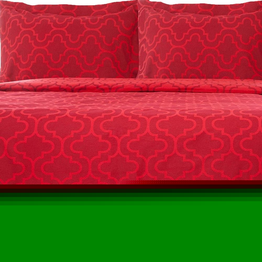 Burgundy King Cotton Blend Thread Count Washable Duvet Cover Set