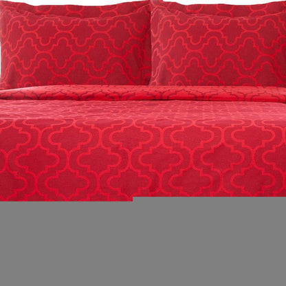 Burgundy King Cotton Blend Thread Count Washable Duvet Cover Set