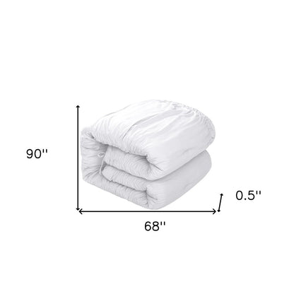 White Twin Polyester 180 Thread Count Washable Down Comforter Set