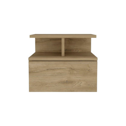 12" Beige Wood One Drawer Nightstand