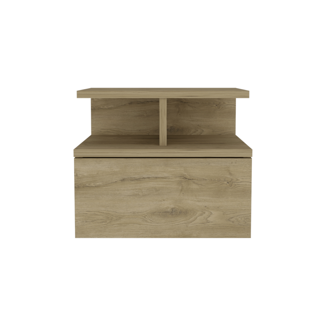 12" Beige Wood One Drawer Nightstand
