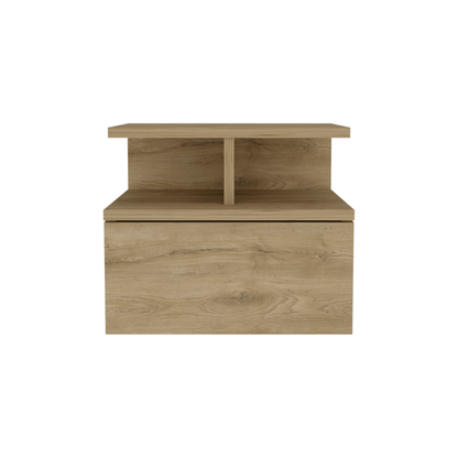 12" Beige Wood One Drawer Nightstand