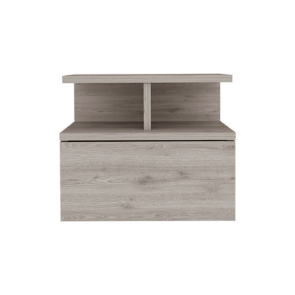 12" Light Gray Wood One Drawer Nightstand
