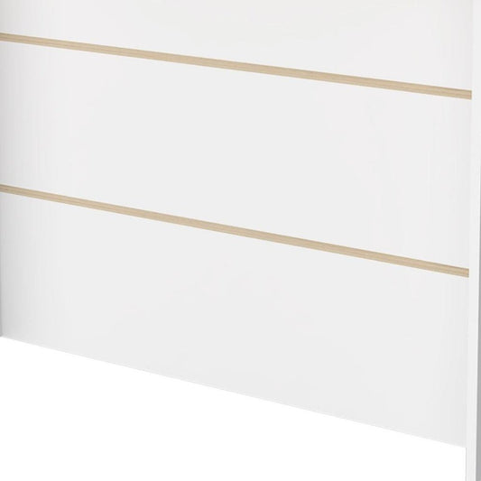 White and Natural 47" Kitchen Island With Storage
