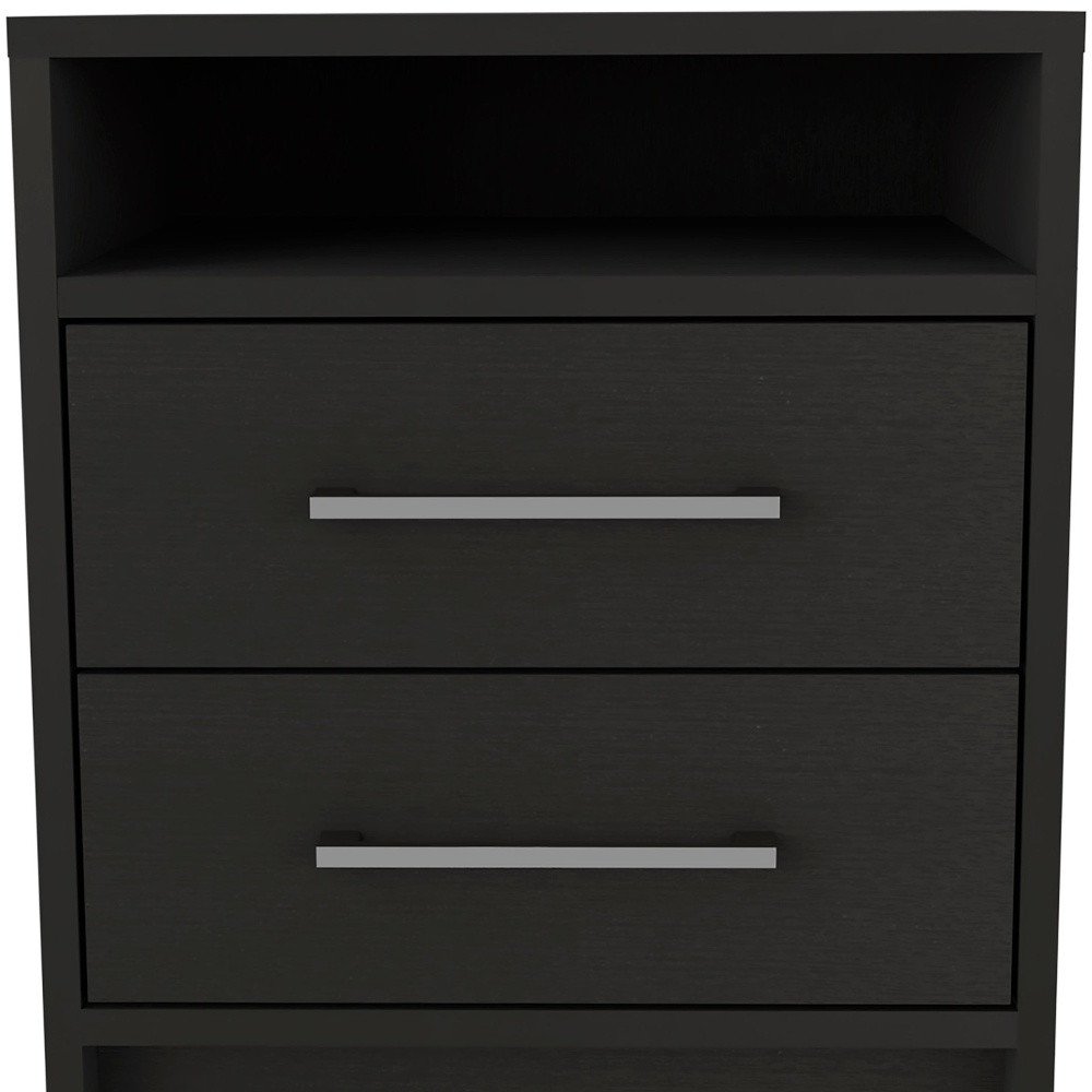 Two Piece Black and Gray Bedroom Set