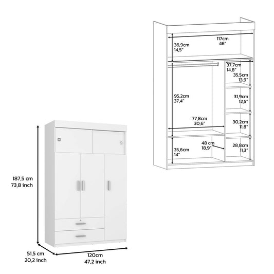 Two Piece White Bedroom Set