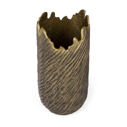 17" Gold Abstract Aluminum Table Vase