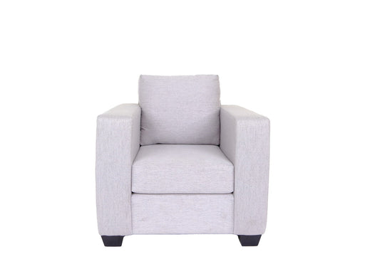 36" Light Gray and Dark Brown Fabric Arm Chair