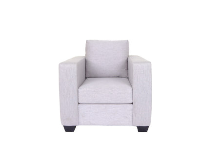 36" Light Gray and Dark Brown Fabric Arm Chair