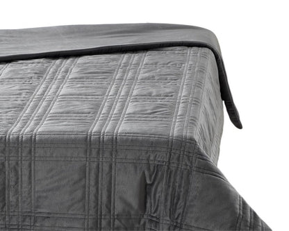 48" X 72" Gray Velvet Quilted Weighted Blanket