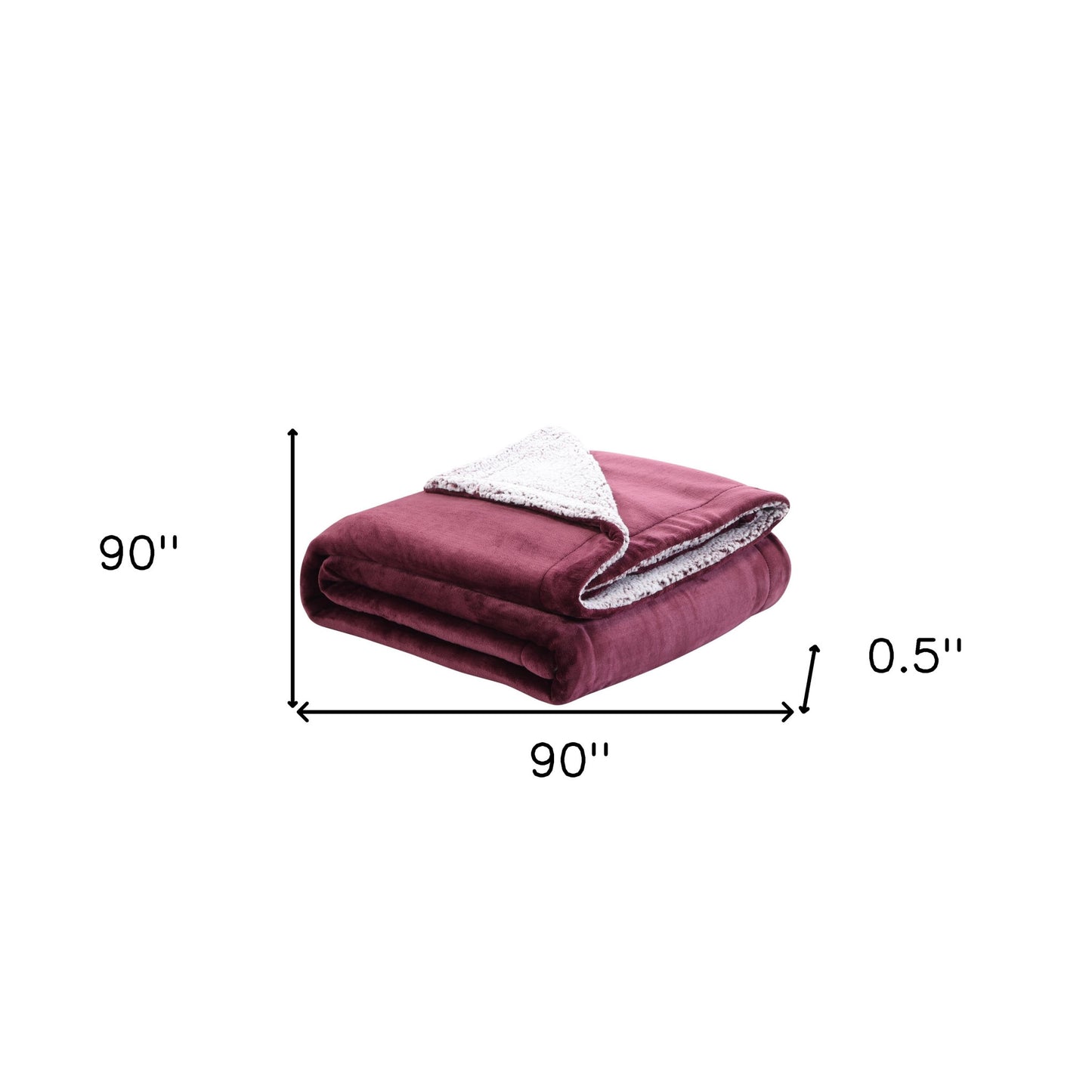 90" X 90" Purple Knitted Polyester Plush Throw Blanket