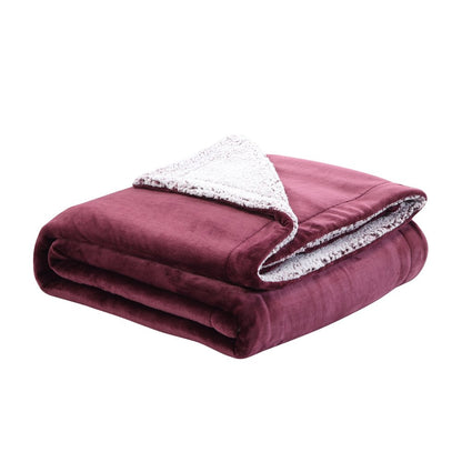 90" X 90" Purple Knitted Polyester Plush Throw Blanket