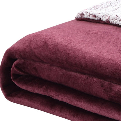 90" X 90" Purple Knitted Polyester Plush Throw Blanket