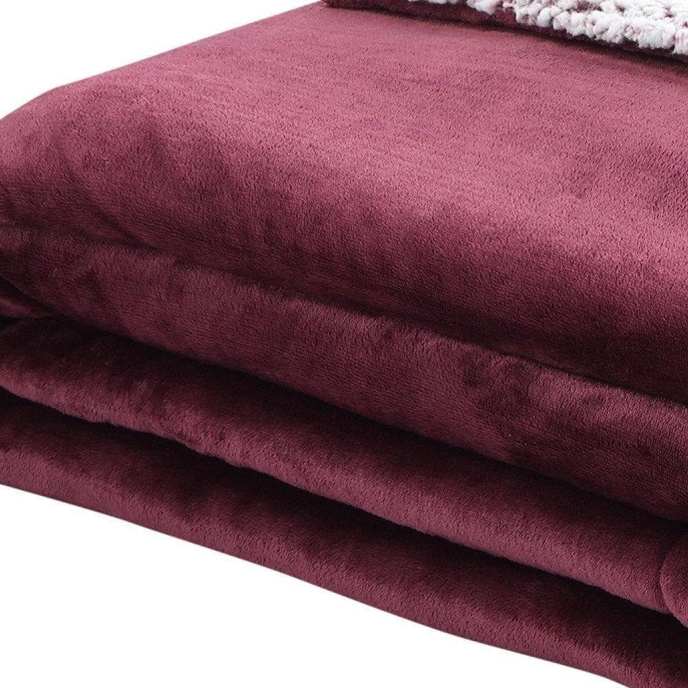 90" X 90" Purple Knitted Polyester Plush Throw Blanket