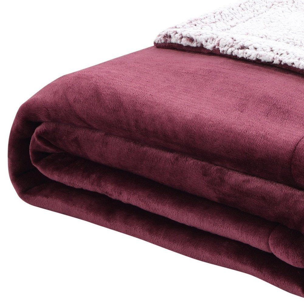 90" X 90" Purple Knitted Polyester Plush Throw Blanket