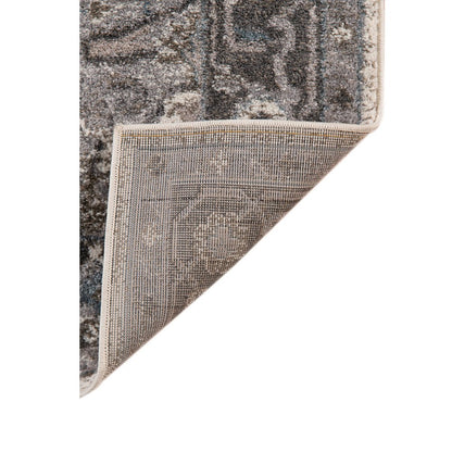 5' X 8' Ivory Taupe and Gray Medallion Power Loom Area Rug