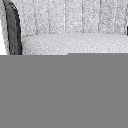26" Light Gray And Black Fabric Swivel Counter Height Bar Chair