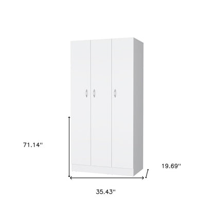 35" White Two Drawer Combo Dresser