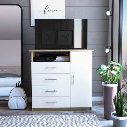 36" Light Gray Four Drawer Dresser