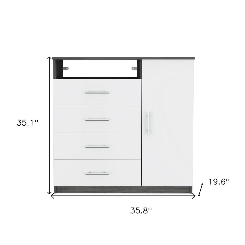 36" Light Gray Four Drawer Dresser
