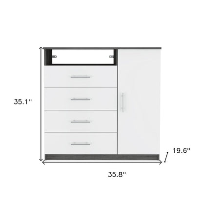36" Light Gray Four Drawer Dresser