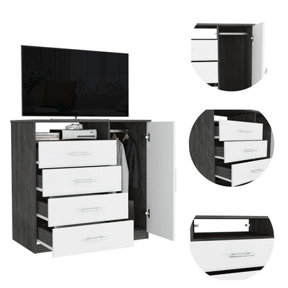 36" Light Gray Four Drawer Dresser