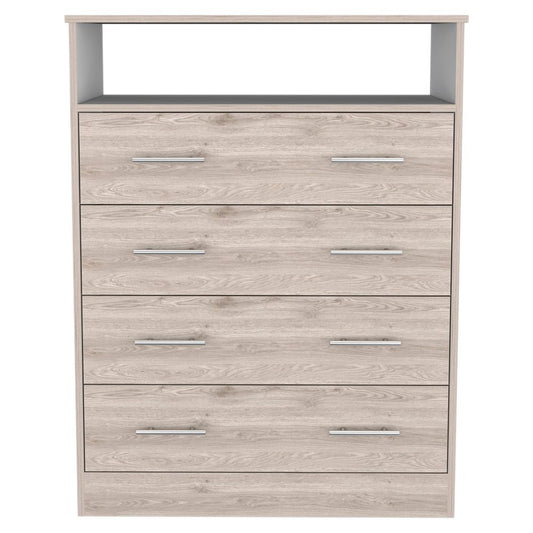 33" Oak Wood Four Drawer Dresser
