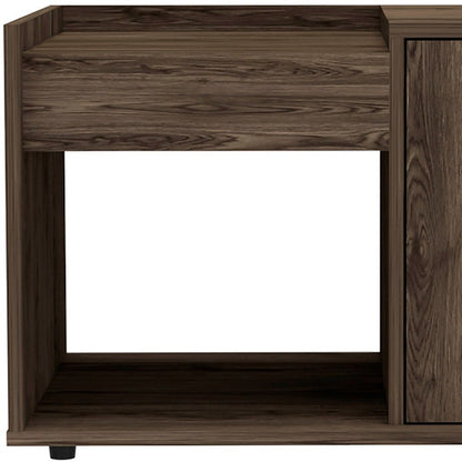 32" Brown Wood Coffee Table With Shelf