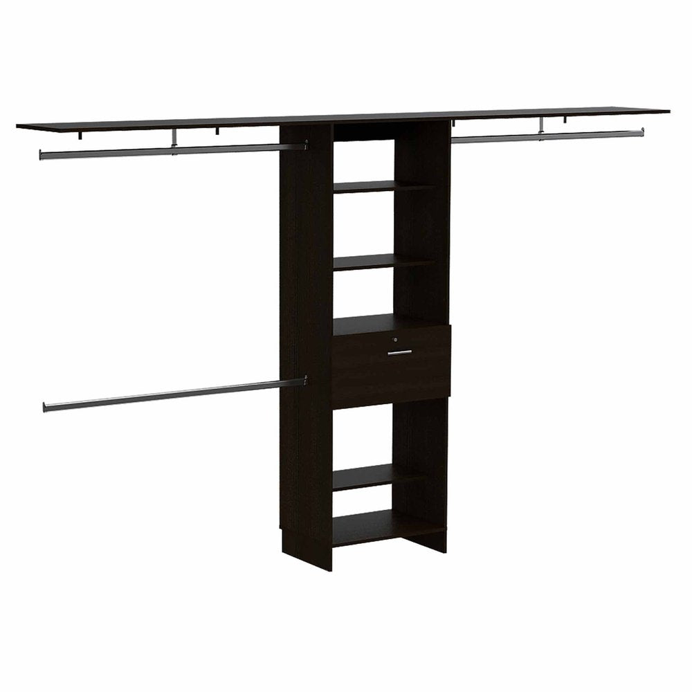 118" Black Wood Closet System