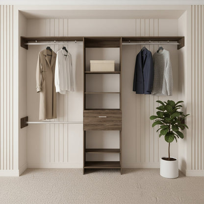 98" Brown Wood Closet System