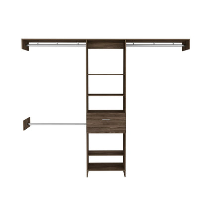 98" Brown Wood Closet System