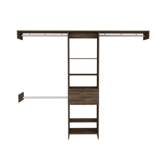 98" Brown Wood Closet System