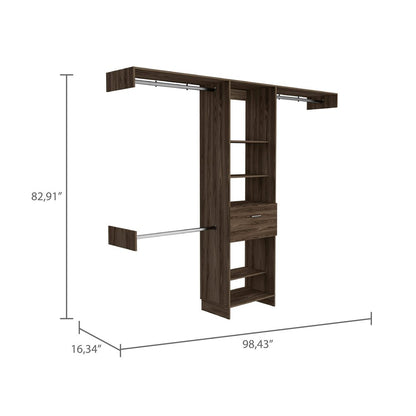98" Brown Wood Closet System