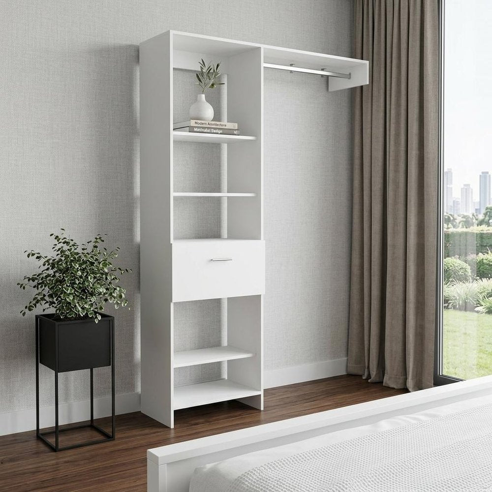 59" White Wood Triple Dresser
