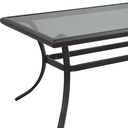 21" Black Metal Outdoor Coffee Table