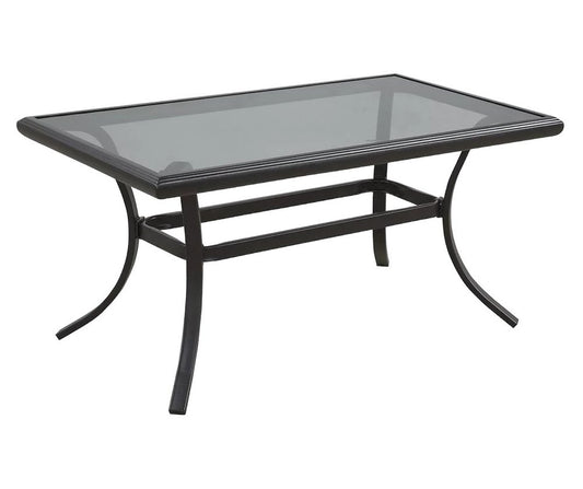 21" Black Metal Outdoor Coffee Table
