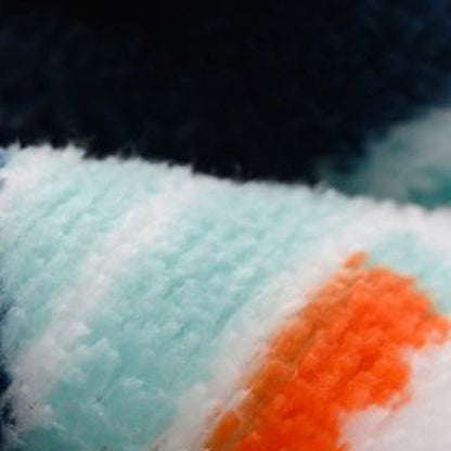 50" X 60" Blue Orange and Yellow Velvet Quilted Plush Throw Blanket