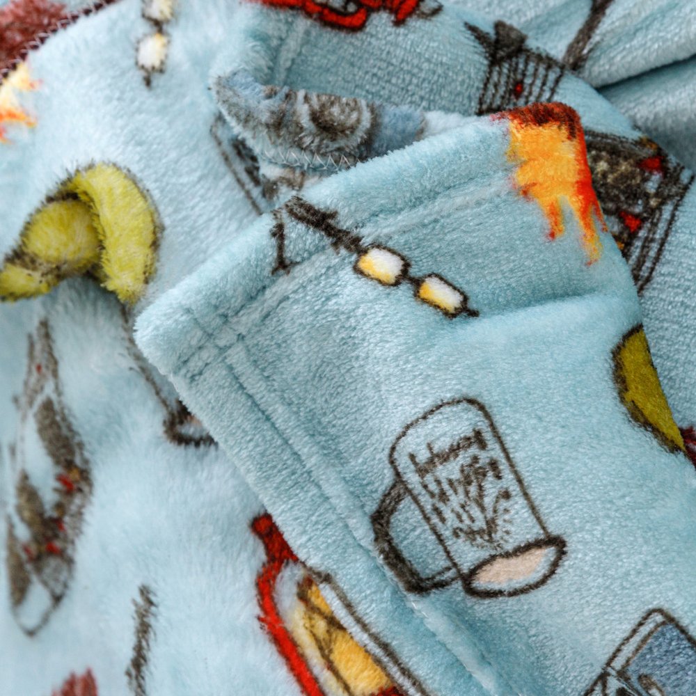 50" X 60" Light Blue Velvet Woven Plush Throw Blanket