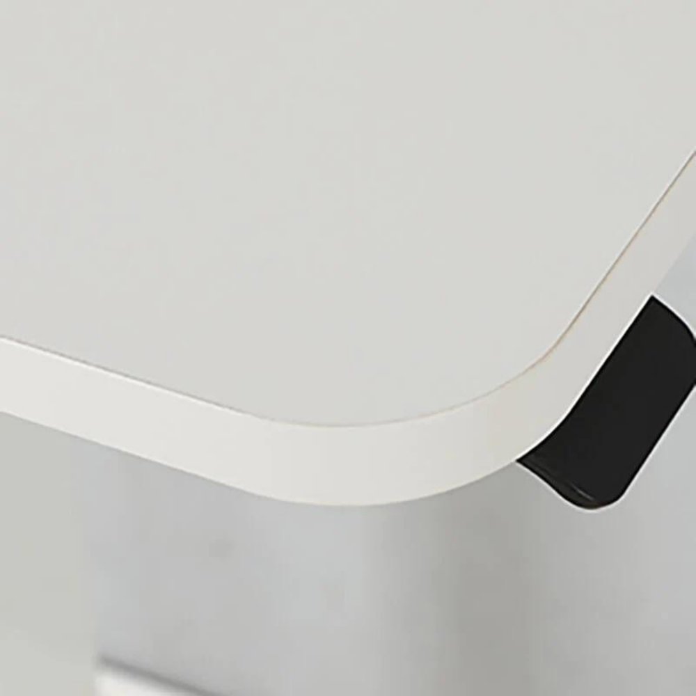 Adjustable White Wood and Stainless Steel Rolling Standing Desk