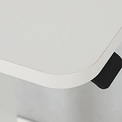 Adjustable White Wood and Stainless Steel Rolling Standing Desk
