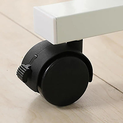 Adjustable White Wood and Stainless Steel Rolling Standing Desk
