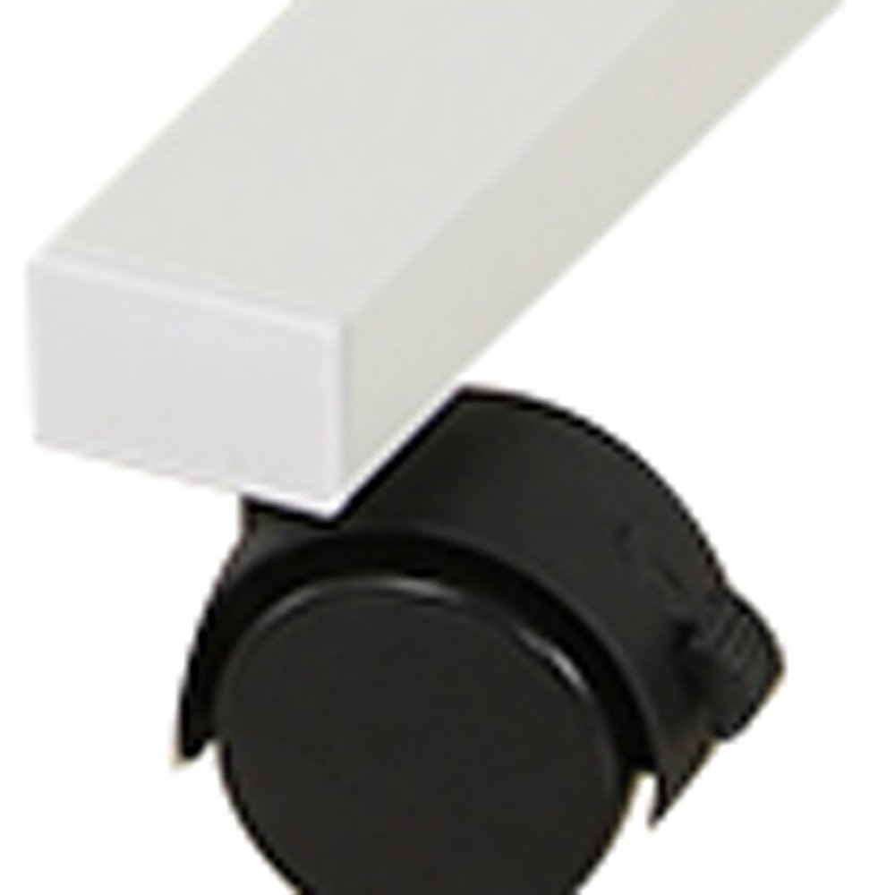 Adjustable White Wood and Stainless Steel Rolling Standing Desk