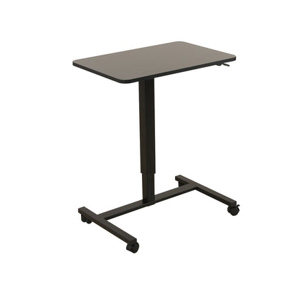 Adjustable Black Wood and Stainless Steel Rolling Standing Desk