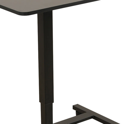 Adjustable Black Wood and Stainless Steel Rolling Standing Desk