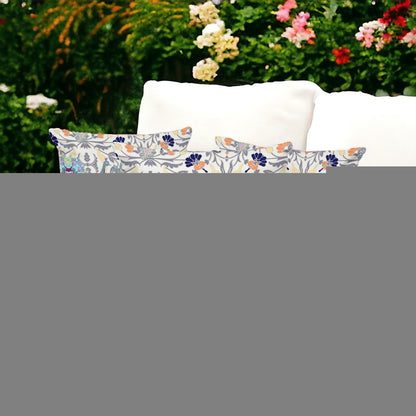 Set of Three 16" X 16" Yellow and White Peacock Eclectic Indoor Outdoor Throw Pillow