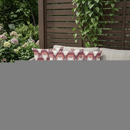Set of Three 16" Red and White Botanical Indoor Outdoor Throw Pillow Cover and Insert