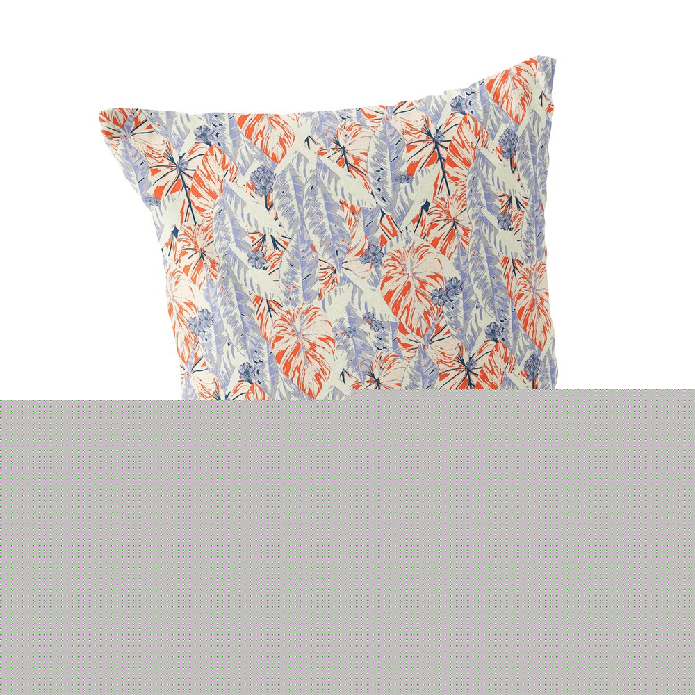 Set of Two 18" Orange Botanical Indoor Outdoor Throw Pillow Cover and Insert