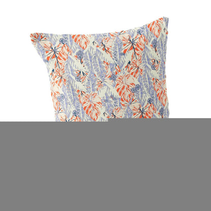Set of Two 18" Orange Botanical Indoor Outdoor Throw Pillow Cover and Insert
