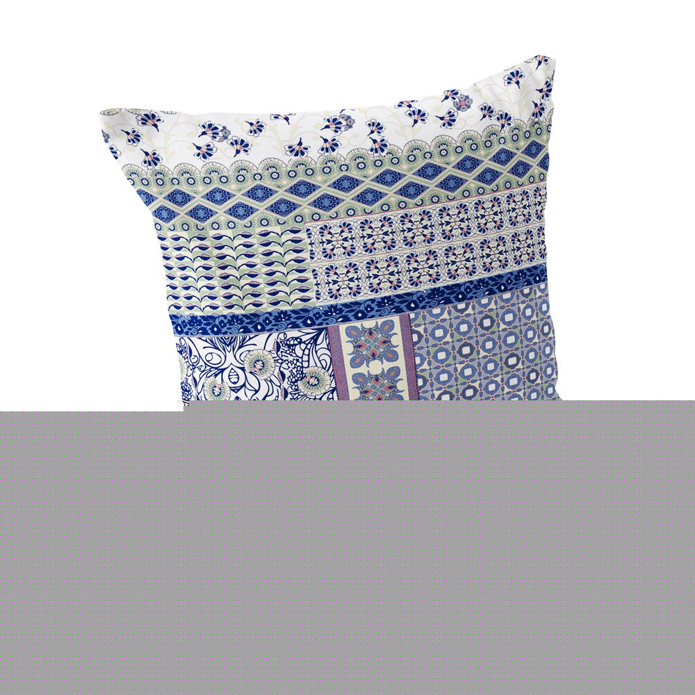 Set of Two 18" White Botanical Indoor Outdoor Throw Pillow Cover and Insert